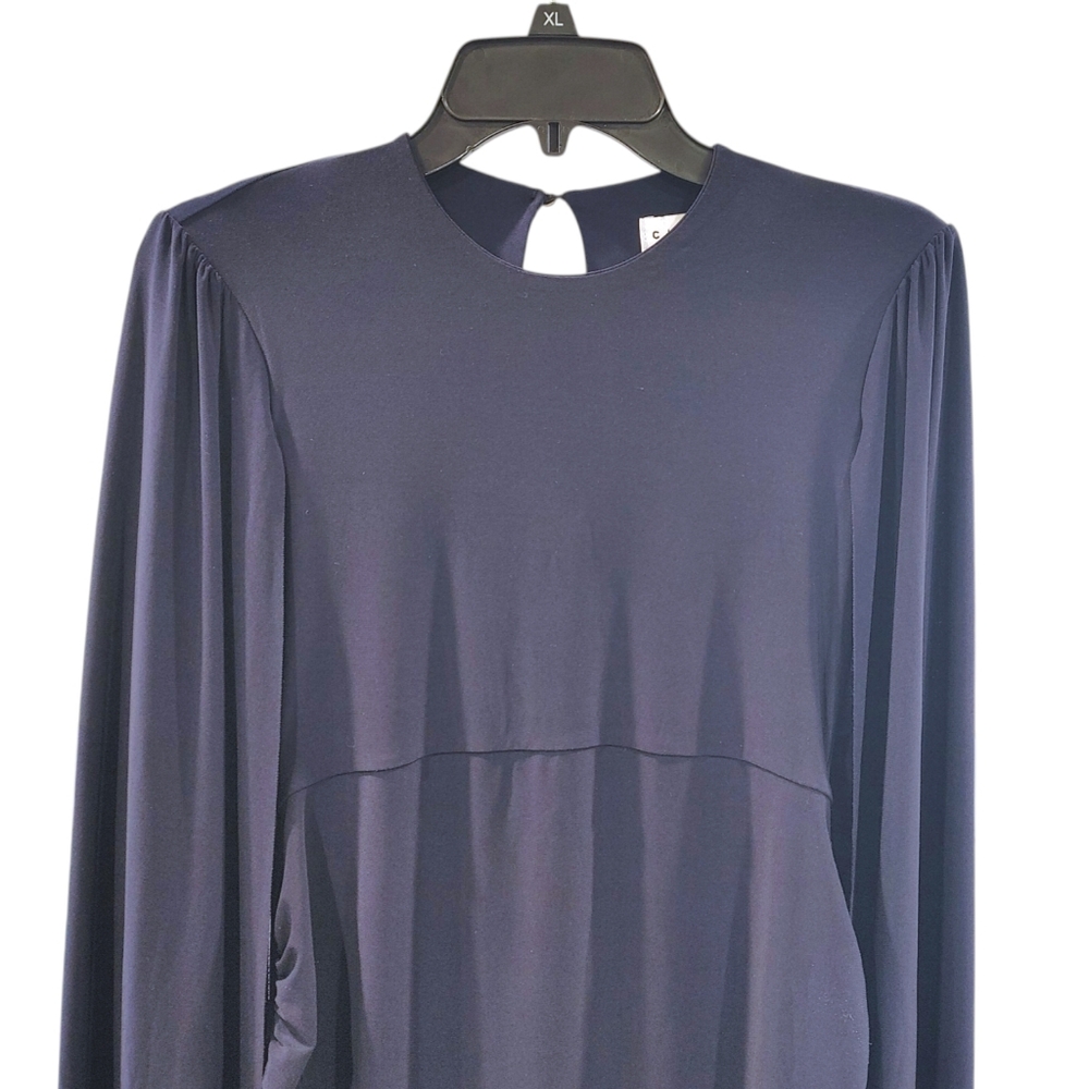 Club L London Navy Blue Cape Sleeve Bodycon Dramatic Maxi Dress Women's Size 4 - Picture 5 of 11